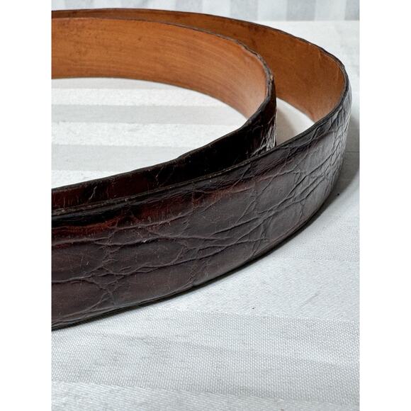 Martin Dingman Cordovan Crocodile Grained Italian Calfskin Leather Belt Size 40 - Picture 9 of 9